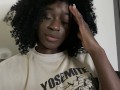 Black stepsister facetime turns into pussy play and POV squirting cumshow