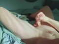 Perfect light on my cock in bed when cumshot on my belly