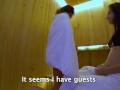 PUBLIC SAUNA : Two girlfriend attack stranger's dick. 4 hands jerking off