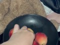 PEACH IN TEEN PUSSY-AMATEUR-SAUDI-ARABIAN SNOWWHITE-FEMALE KINKY FRUIT MASTURBATION-FOOD PORN-USA LA