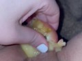 PEACH IN TEEN PUSSY-AMATEUR-SAUDI-ARABIAN SNOWWHITE-FEMALE KINKY FRUIT MASTURBATION-FOOD PORN-USA LA