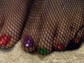 Amateur, homemade, BBW, Skittle toes, high heel cock stomp cum denial