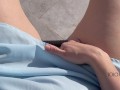I went outside without panties, and the wind lifted my dress: public masturbation