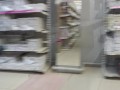 micro dress without panties in a shoe store