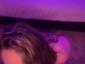 Blonde girl made a custom video for a fan and begs him to cum on her face, with subtitles