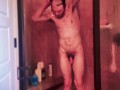 casual shower - naked man ass to relax and study to