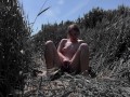 Quick orgasm in the field. Female public masturbation in the forest. Almost got caught jerking off