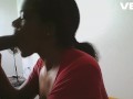 BLINDFOLD COSPLAY BLOWJOB EBONY BROWN SKIN SUCKING BBC