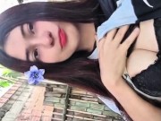 💦Porn actress Yulieth Gomez touches her breasts outdoors💦