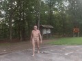 Checking out a public historic site while naked