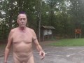 Checking out a public historic site while naked