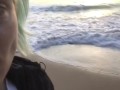 Public masturbation and flash compilation on the beach with people around