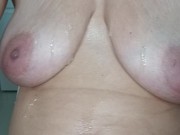 Spit bath for my boobs and belly 🫦