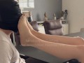 smelly socks and nylon feet make my slave weak! (Full Vid on OF - V329)