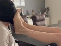 smelly socks and nylon feet make my slave weak! (Full Vid on OF - V329)
