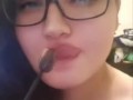 Bustyroxxy sucks on her lollipop for Daddy. L bomb.