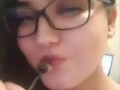 Bustyroxxy sucks on her lollipop for Daddy. L bomb.