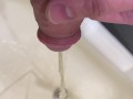 Morning pissing in the sink POV