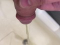 Morning pissing in the sink POV