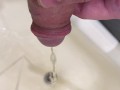 Morning pissing in the sink POV