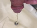 Morning pissing in the sink POV