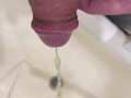 Morning pissing in the sink POV