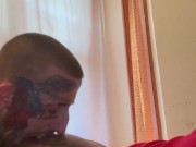 Ebony step mom getting her ass ATE by White Step Son While his dad is in the next room