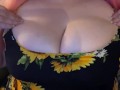 Big Boobs bursting out of summer Sun Dress