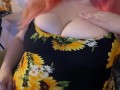 Big Boobs bursting out of summer Sun Dress