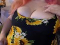 Big Boobs bursting out of summer Sun Dress