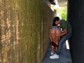 Busty college slut gets fucked in public alleyway