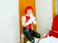 Japanese Cosplay Cutie Honey in Shiny PVC – Red & Black Cosplay Action  - Crossdressing