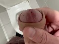 desperate horny - hard wanking in a public toilet