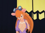 (3D Hentai)(Furry)(Rescue Rangers) Gadget Hackwrench masturbation