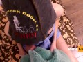 Russian teen suck dick and gets cumshot and oral creampie, bath blowjob pov