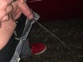 pissing outside