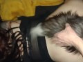 Curvy teen can barely handle first time with fox tail plug and moans deep