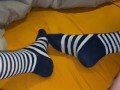 In Ringelsocken Füsse Fetisch socken sockfetish 