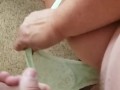 Huge Cum in Panties then Pull Up and Wear Them