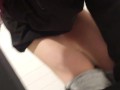 Nerdy Girl Sneaks Into The Men's Room And Uses The Urinal Backwards