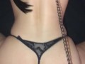 Teen cumslut gets ready for pounding on leash
