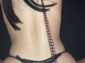 Teen cumslut gets ready for pounding on leash