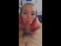 POV white girl gives deepthroat blowjob! Cum for me daddy!