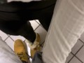 Sneaky finger fuck in movie theater & risky creampie in public bathroom POV