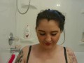 piss slave leashed & made to beg till she pees her panties