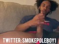 SMOKEPOLEBOY JACKING THICK 11inch BIG BLACK COCK ON COUCH...