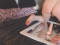 Dildo Ride Masturbation With Mirror