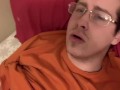 Young solo male pornstar cums on himself thinking about his sex sluts body