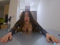 Rough Sex with a  Girlfriend on her kitchen table cum on her stomach