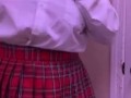 japanese girl stripteases in school girl outfit 